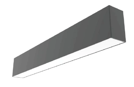 Dark CIB linear lighting assembly with a continuous light-emitting face