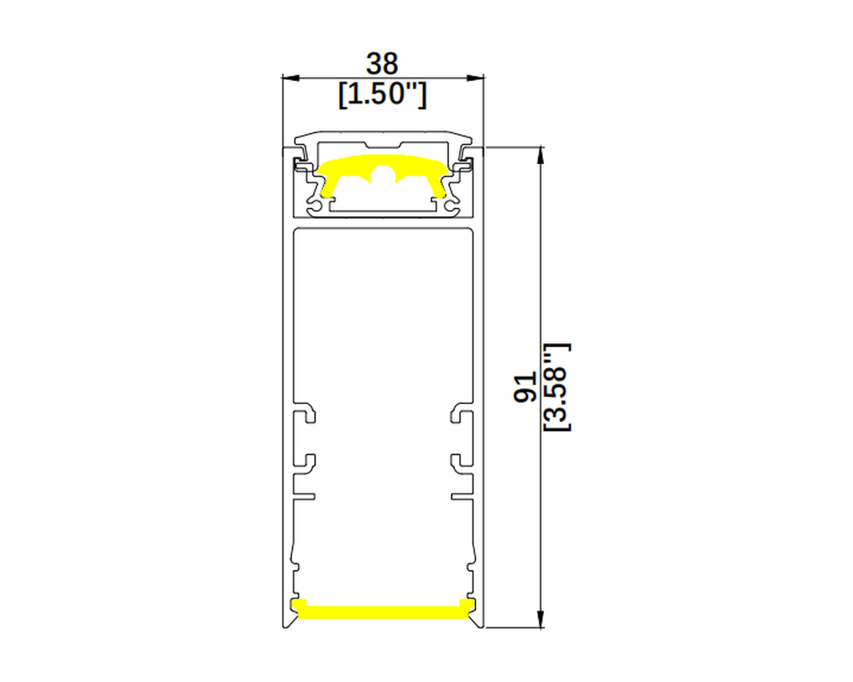 AM15S architectural luminaire dimension drawing with original measurements