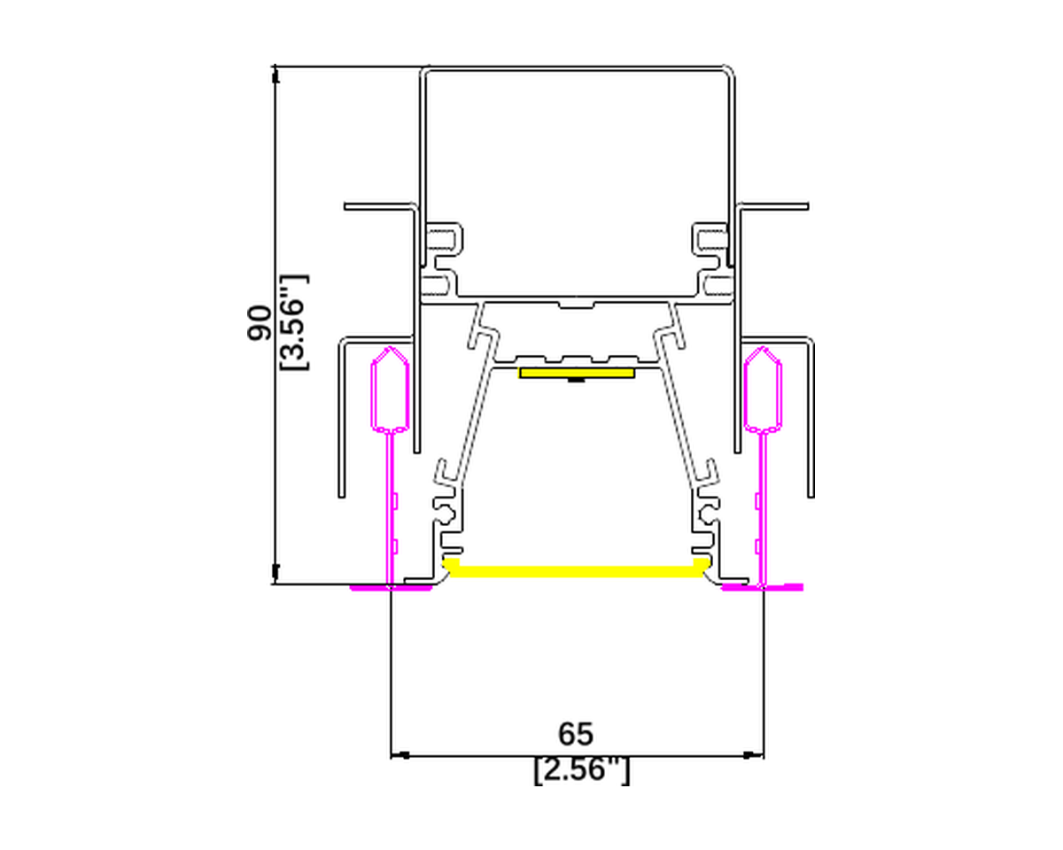 AM20G architectural luminaire dimension drawing with original measurements