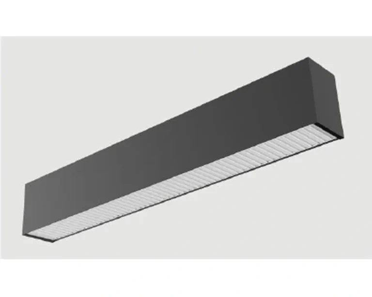 Dark AM25 linear lighting assembly with a continuous light-emitting face