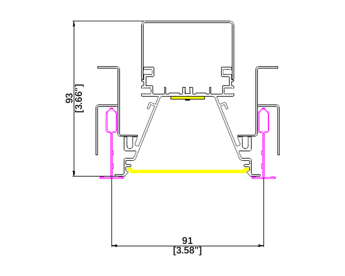 AM30G architectural luminaire dimension drawing with original measurements