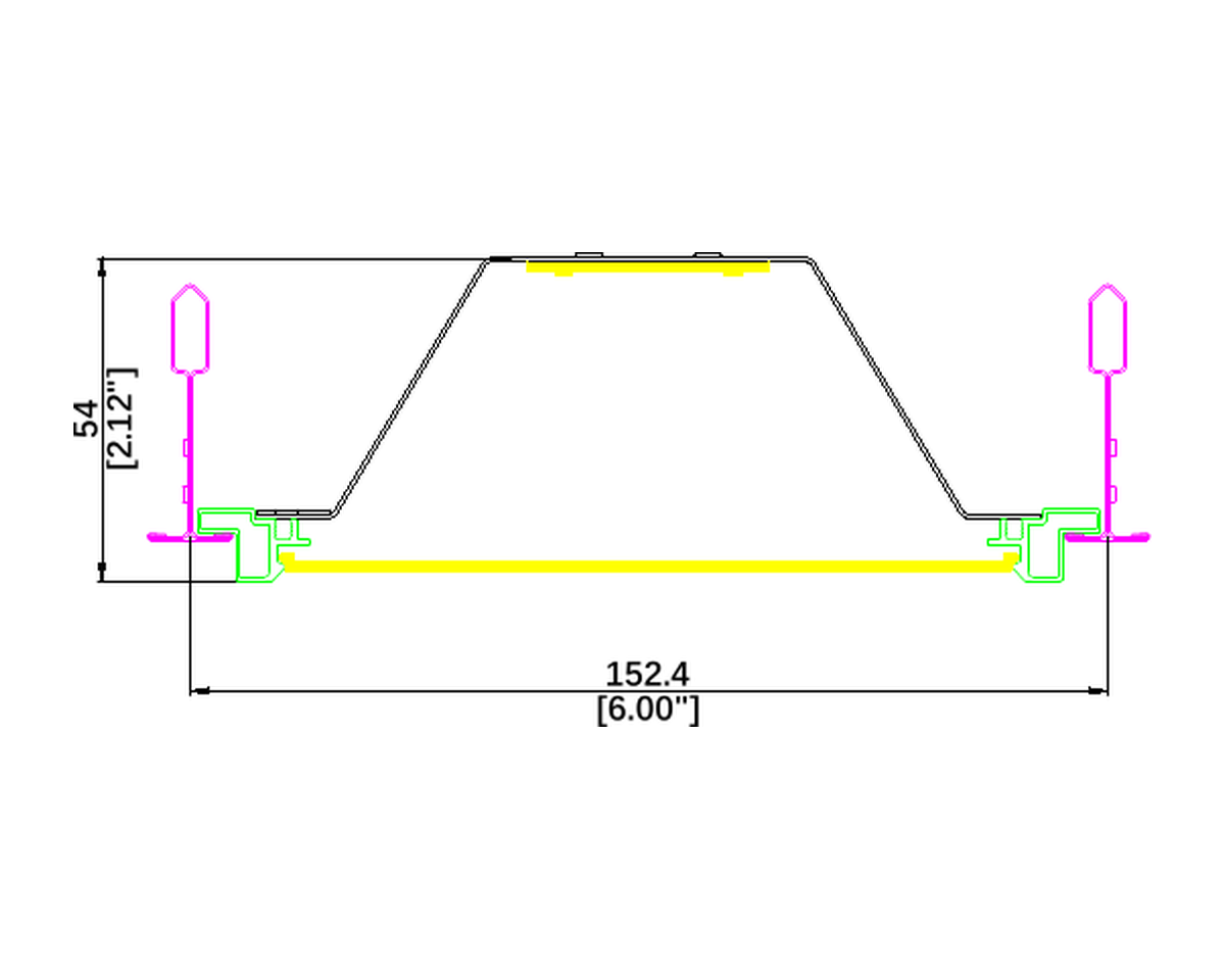 AM60G architectural luminaire dimension drawing with original measurements