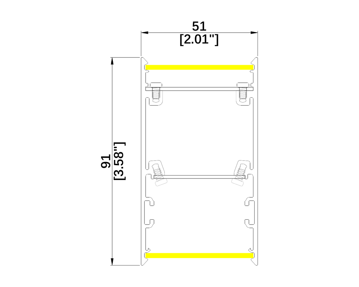 AMP architectural luminaire dimension drawing with original measurements