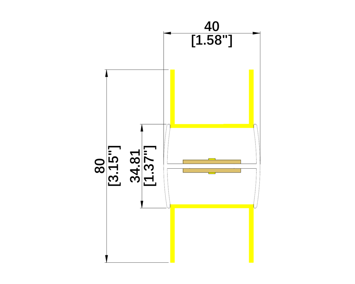 AR4080 architectural luminaire dimension drawing with original measurements