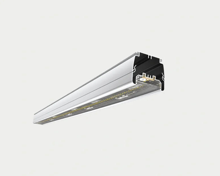 BCM02 aluminum linear lighting profile showing the internal LED channel