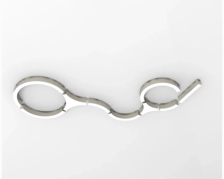 DIY Chain curved lighting product with illuminated diffuser