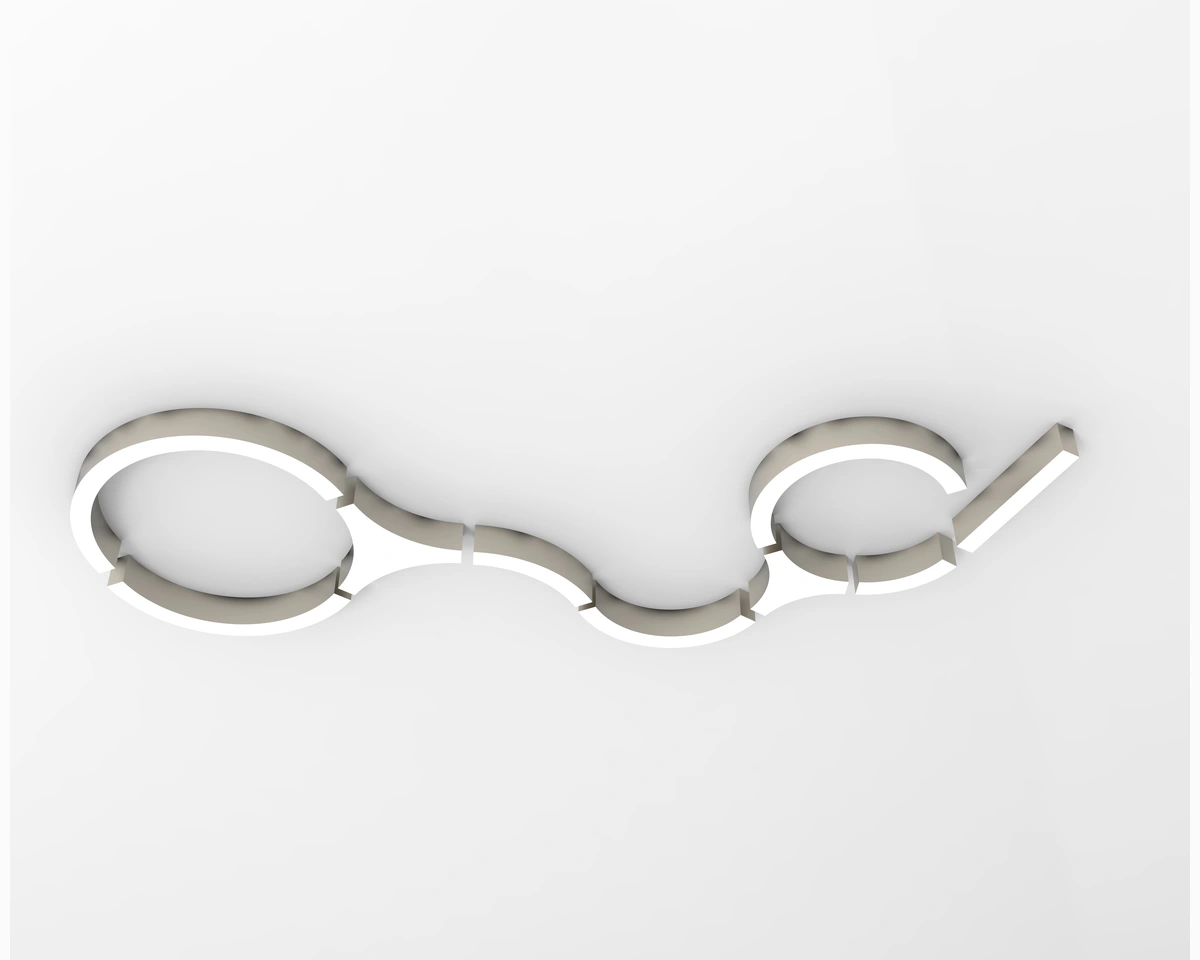 DIY Chain curved lighting product with illuminated diffuser