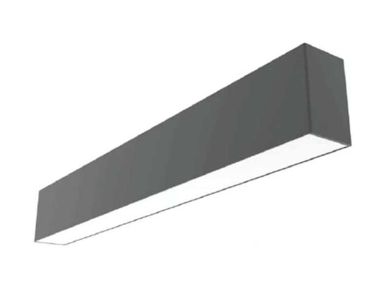 Dark CIB linear lighting assembly with a continuous light-emitting face