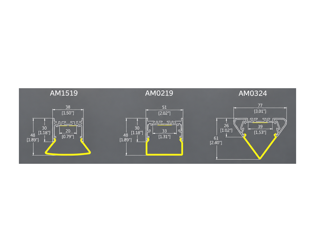 DROP architectural luminaire dimension drawing with original measurements