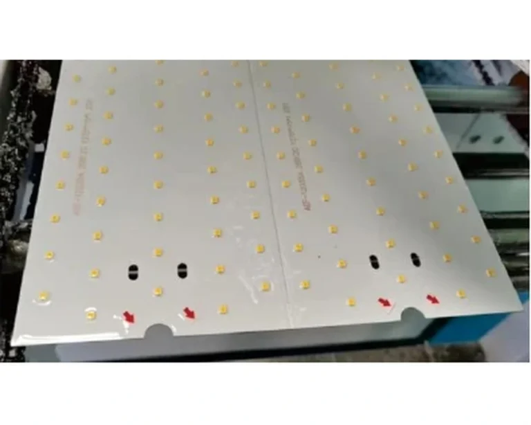 Rectangular LED module boards with rows of LEDs