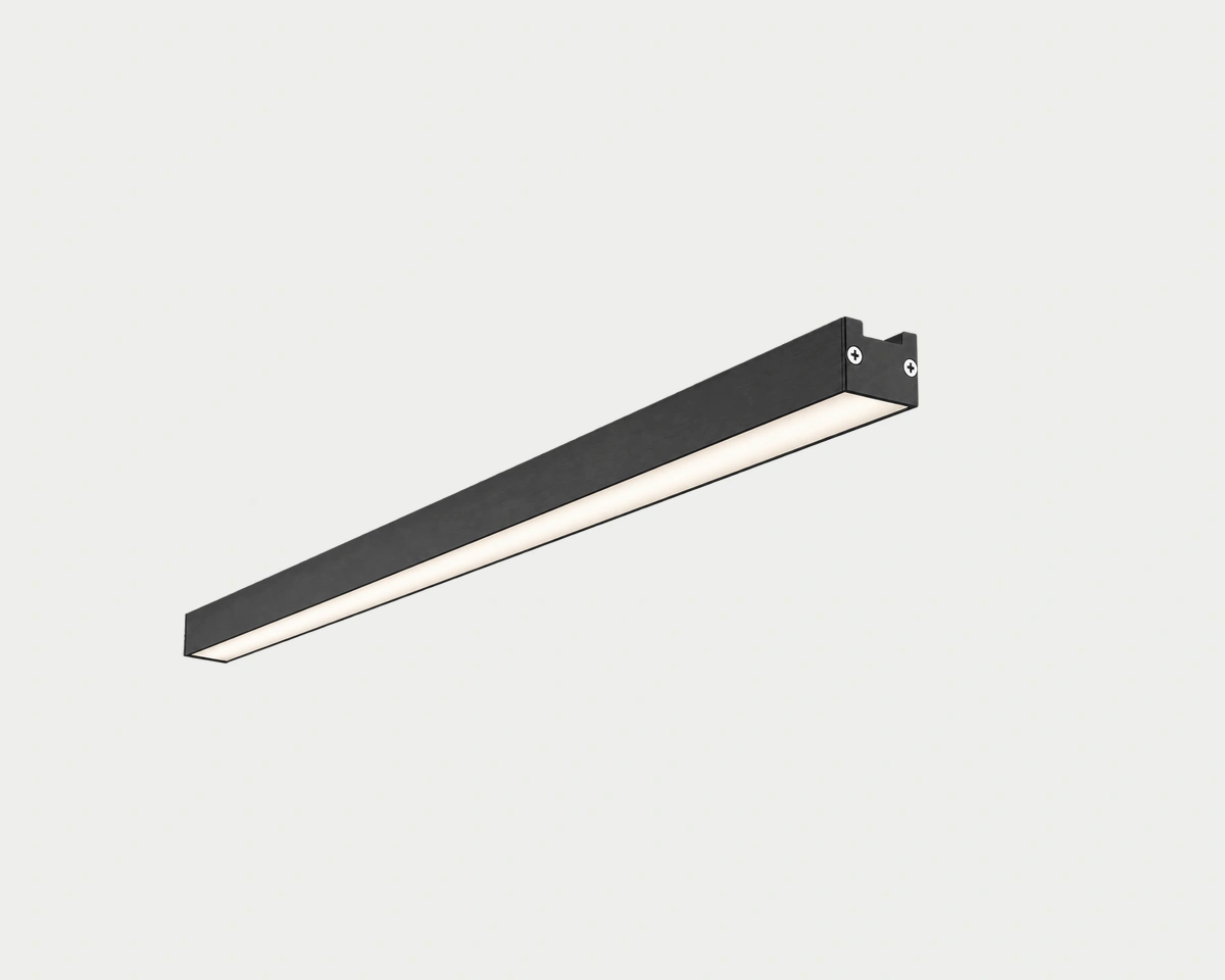 MONA slim black linear lighting profile with a diffuser
