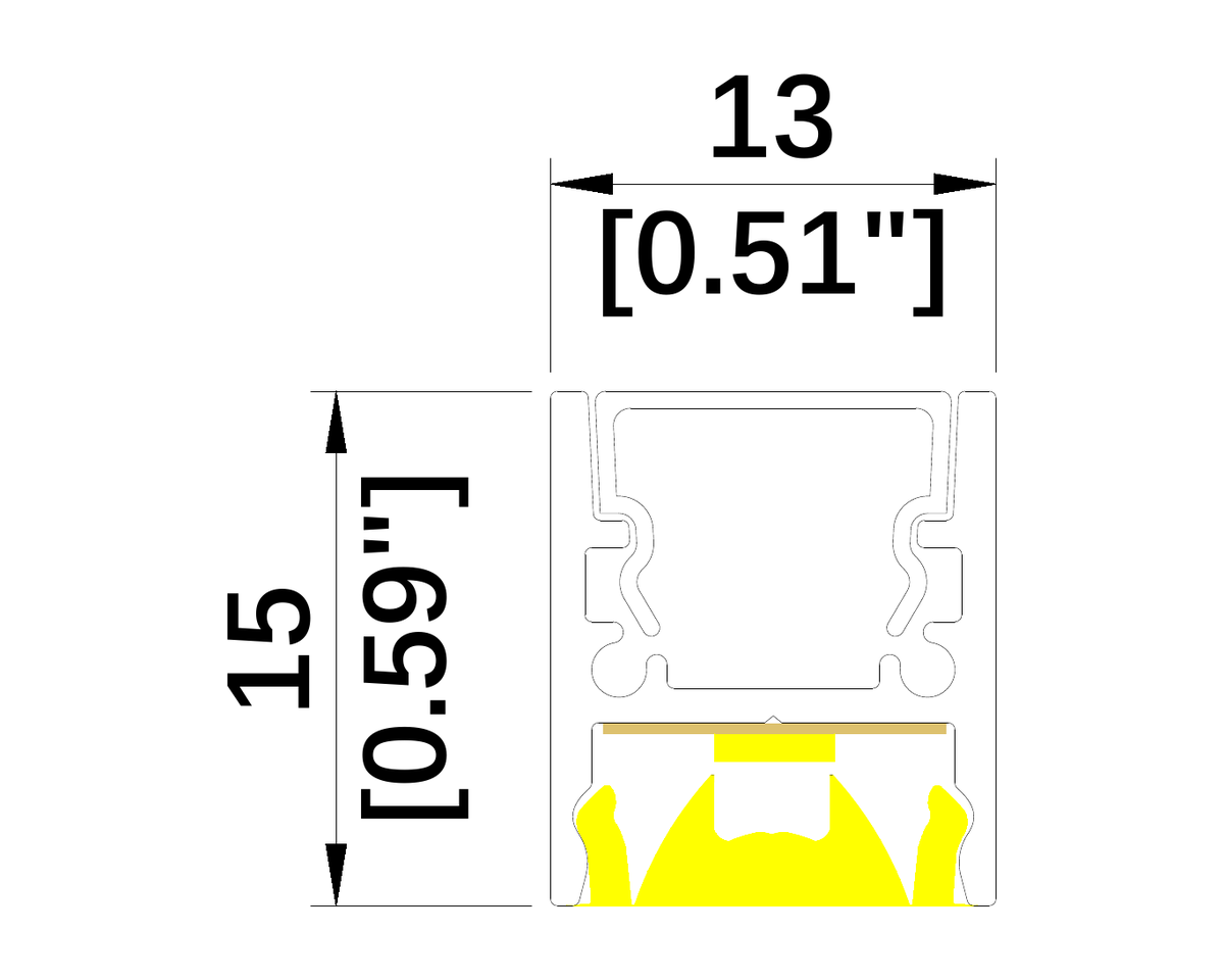 MONIG architectural luminaire dimension drawing with original measurements