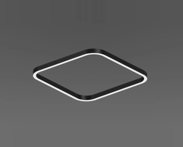 QUAD1 Rectangle curved lighting product with illuminated diffuser