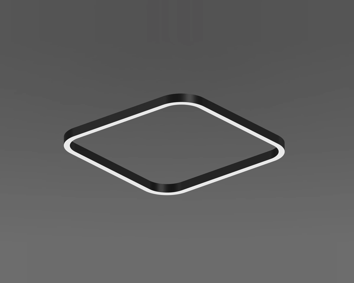 QUAD1 Rectangle curved lighting product with illuminated diffuser