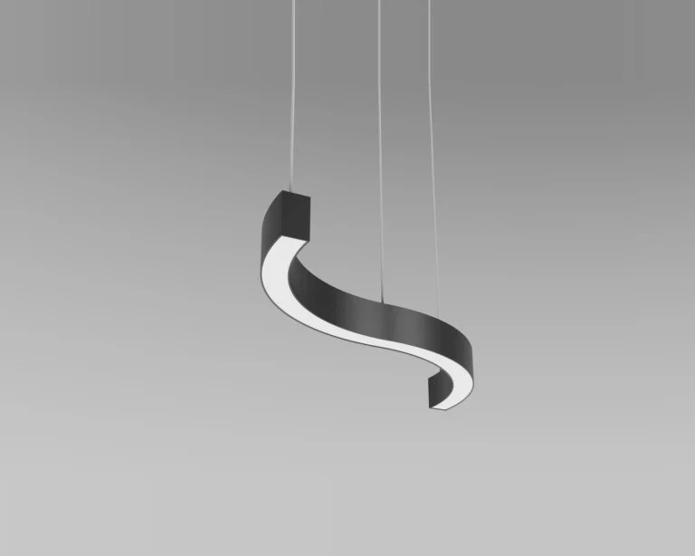 WAVES Wave curved lighting product with illuminated diffuser