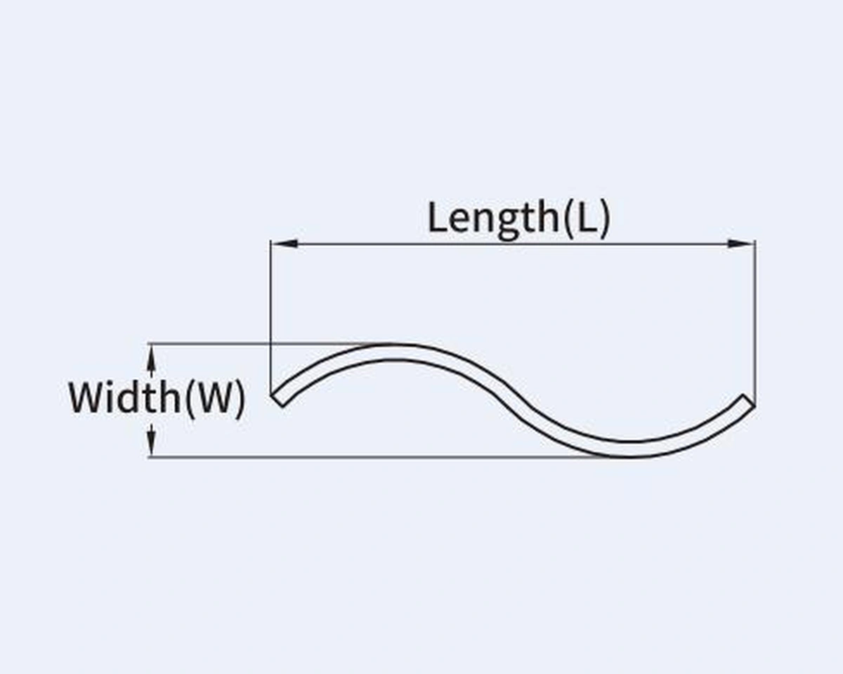 WAVES wave curved LED profile geometry and dimension drawing from the Felix catalogue