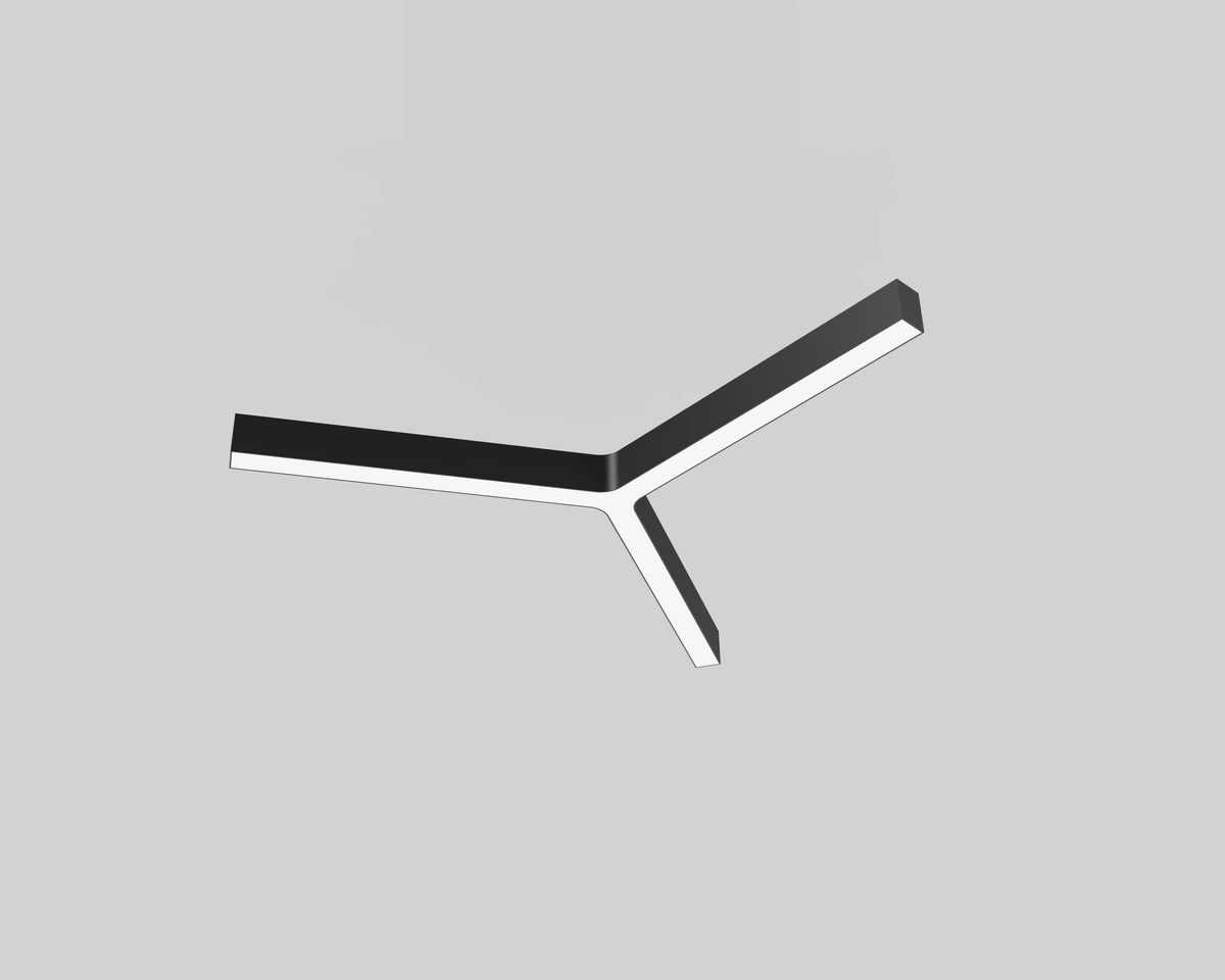 Y1 Y Shape curved lighting product with illuminated diffuser