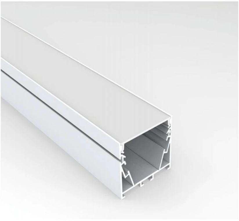 UGR low-body aluminium lighting housing with the open end visible